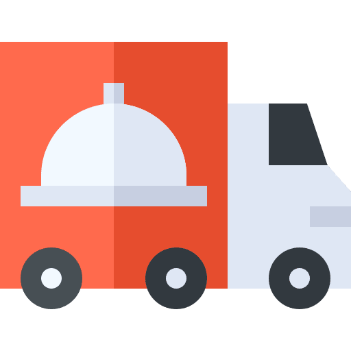Delivery truck shopping cart food and restaurant delivery truck icon