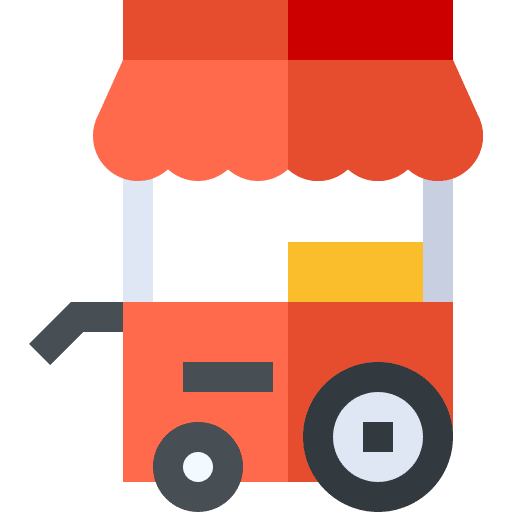 Food cart food and restaurant room service food tray icon