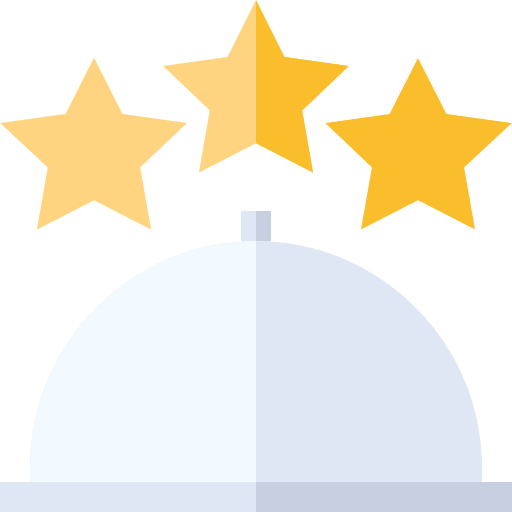 Review rate rating food tray icon