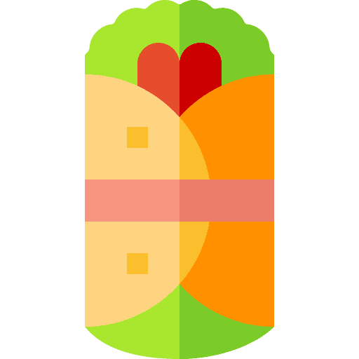 Burrito food and restaurant burrito junk food icon