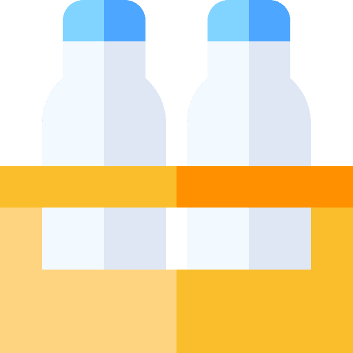 Milk bottle breakfast drink milk box icon