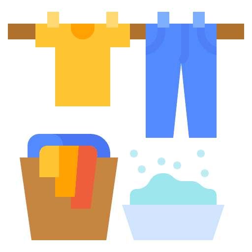 Drying laundry service hanging basket icon