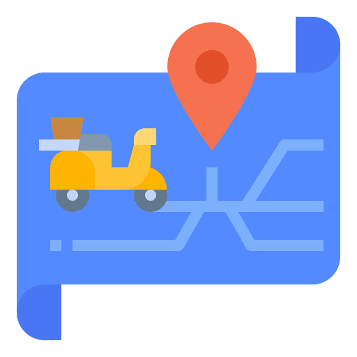 Map shipping and delivery laundry delivery icon