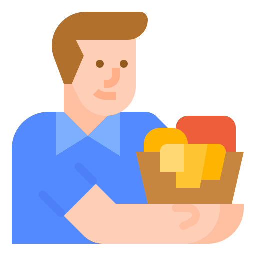 Staff man people laundry icon