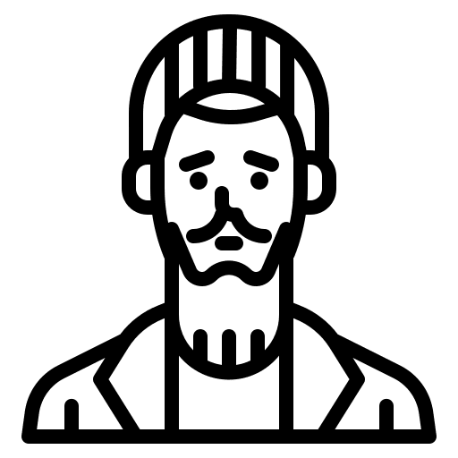 Homeless beard people old icon