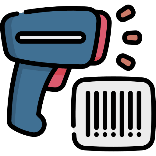 Barcode scanner shipping and delivery product digital icon