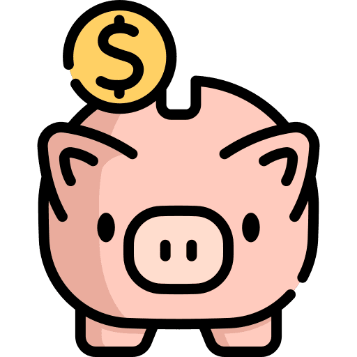 Piggy bank cost saving coin commerce and shopping icon
