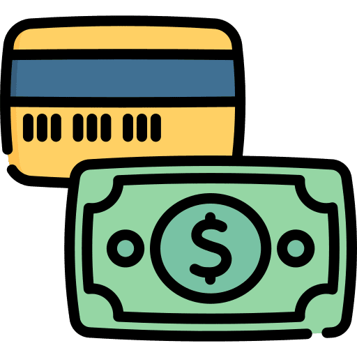 Credit card holder cash payment credit card icon