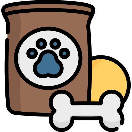 Pet food pawprint commerce and shopping animals icon