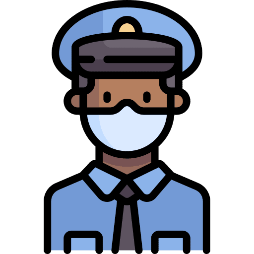 Police officer medical mask law officer icon