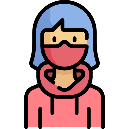 Teen teen people medical mask icon