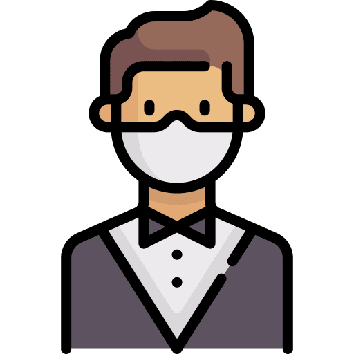 Waiter professions and jobs work boy icon