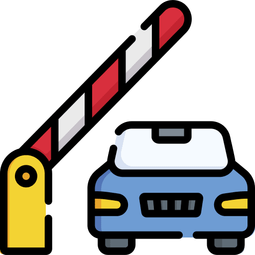 Barrier toll road highway car icon