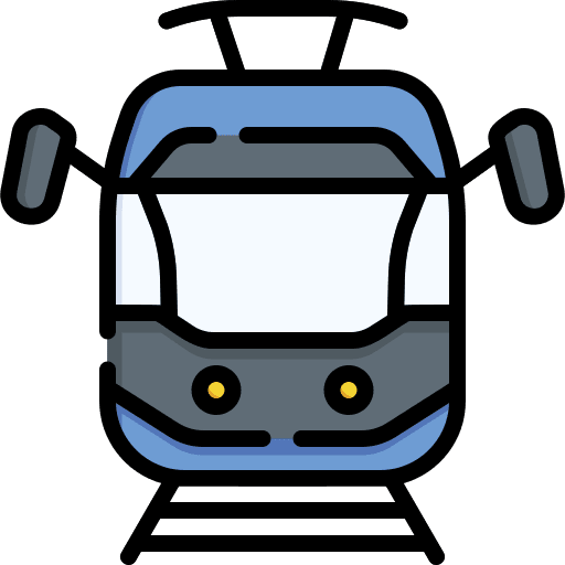 Tram trail public transport train icon