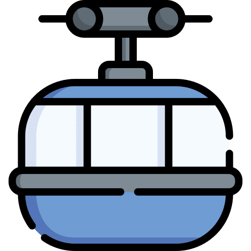 Funicular cable transportation travel icon