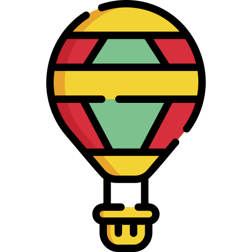 Hot air balloon flight vehicle trip icon