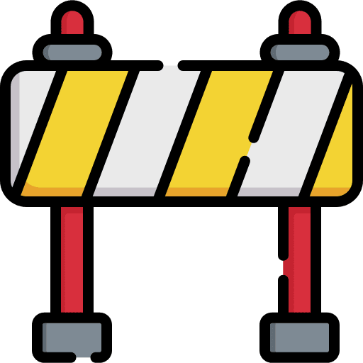 Roadblock security signs repairing icon