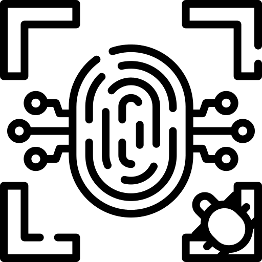 Finger print hacker finger control scanning icon