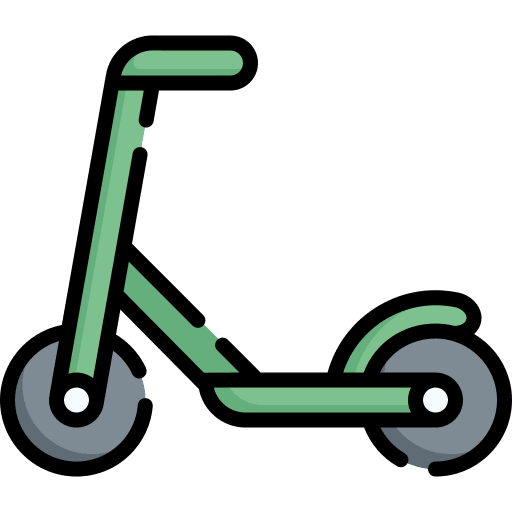 Kick scooter excercise transportation sports and competition icon