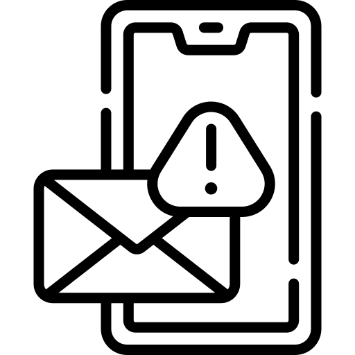 Spam warning sign interface spam icon