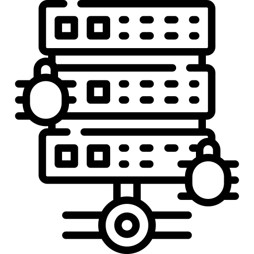 Server computer storage threat icon