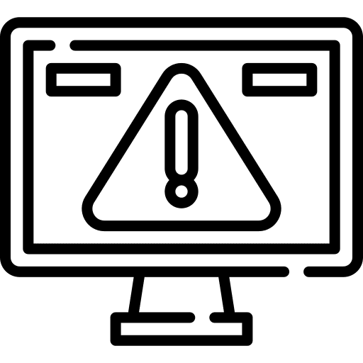 Warning sign mistake computer virus icon