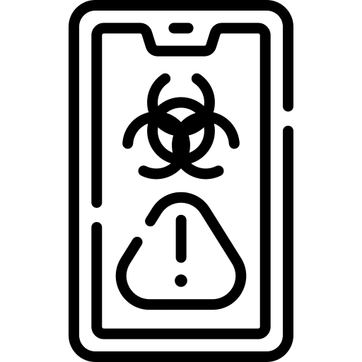 Malware smartphone alert virus icon