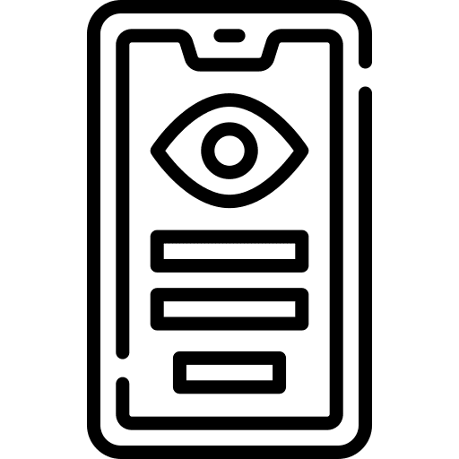 Spyware hacker watched cyber crime icon