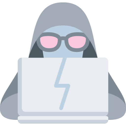 Hacker attack security malware icon
