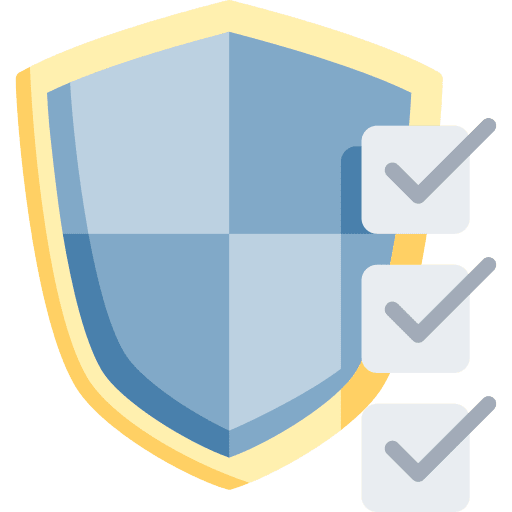 Shield check list security computer icon
