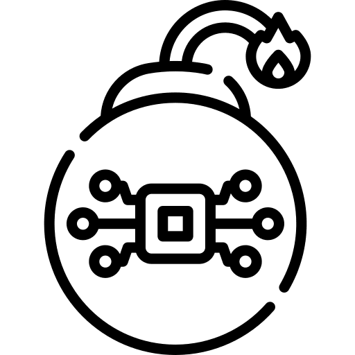 Time bomb computing malware bomb icon
