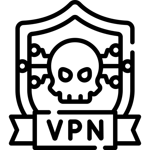 Vpn security shield skull icon