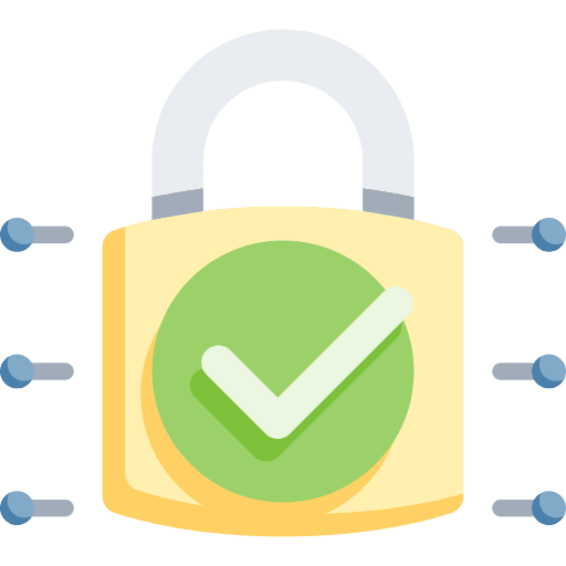 Padlock check mark secure check icon