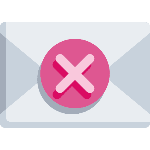 Mail virus envelope cross icon