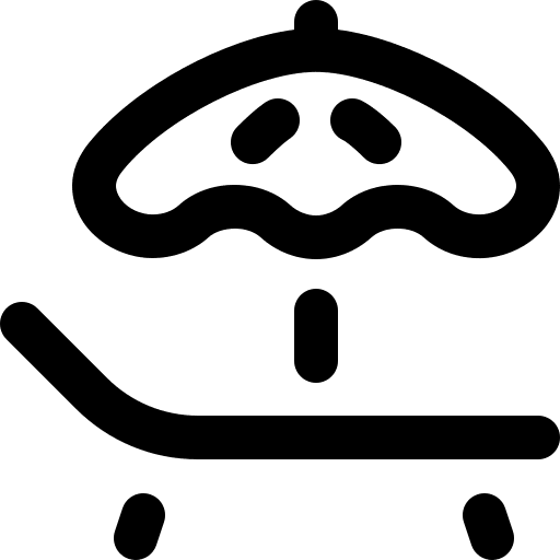 Sunbed vacations beach summer icon