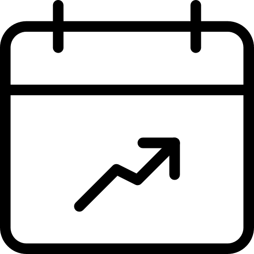 Calendar growth growth chart file icon