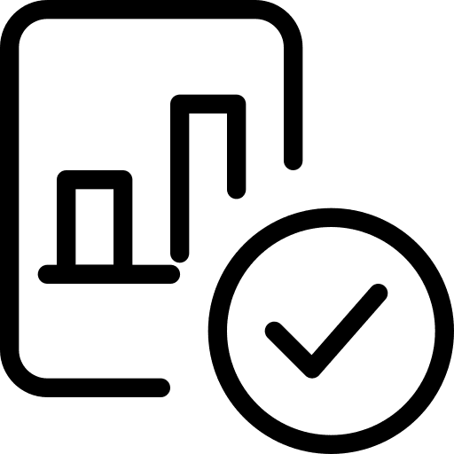 Verified verify report graph icon