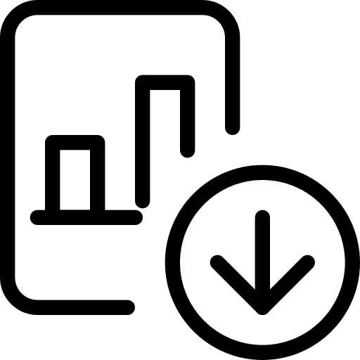 Down seo and web file down icon