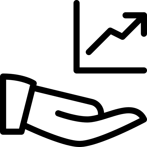 Handle business and finance handle growth chart icon