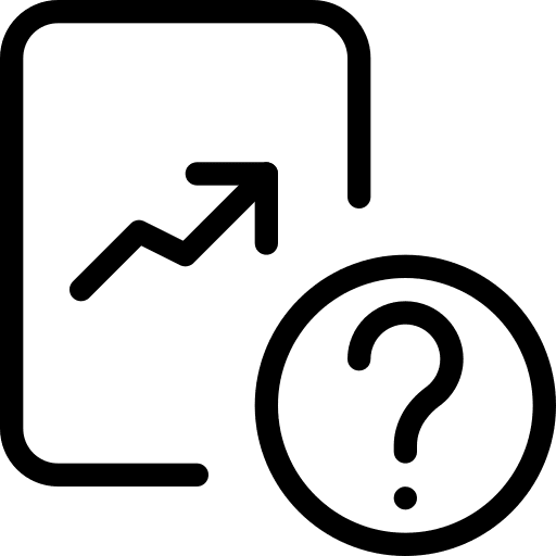 Question mark line file line graph icon