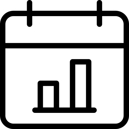 Calendar diagram growth business and finance icon