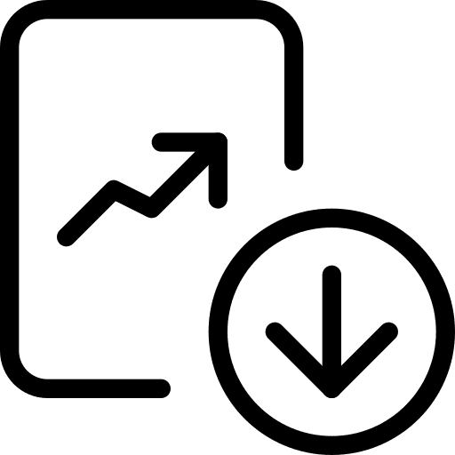 Down business chart document icon