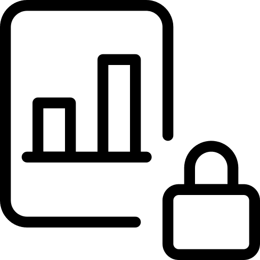 Locked graph locked seo and web icon