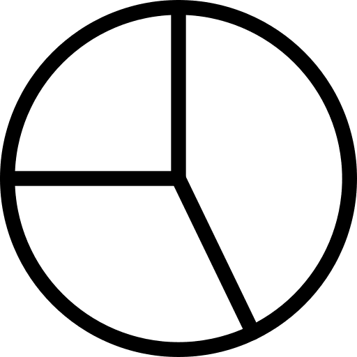 Pie chart business and finance file analysis icon