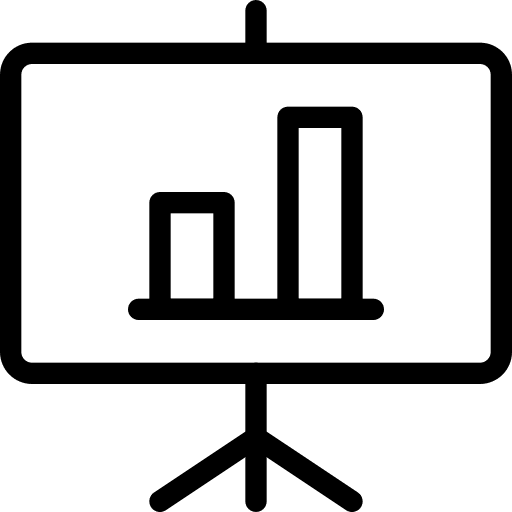 Presentation board growth bar graph icon