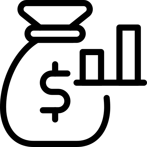 Bar chart bar chart graph sack icon