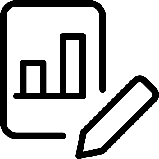 Edit bar chart graph business icon