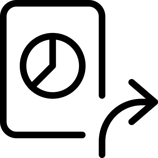 Forward forward pie chart data analytics icon