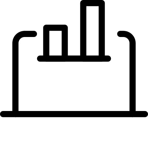Laptop financial bar graph data report icon