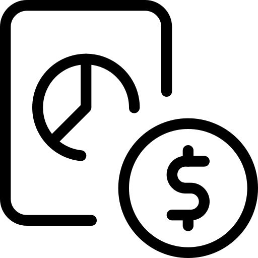 Money pie chart web analysis file icon